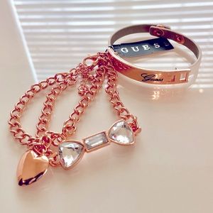 Guess 3 Piece Rose Gold Bracelet Set